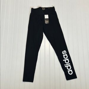Adidas Black Leggings with White Logo
